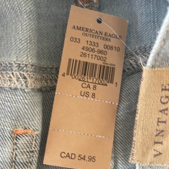 NWT American eagle vintage festival shorts size 8 distressed light wash - Picture 4 of 4